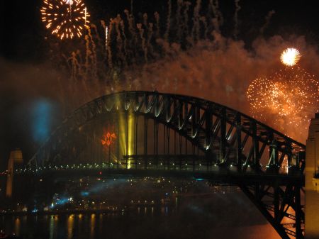 Fireworks on Sydney Harbour Bridge