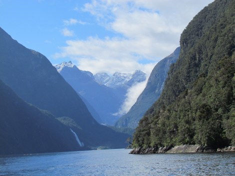 Cruising through Milford Sound, New Zealand Cruising through Milford Sound, New Zealand