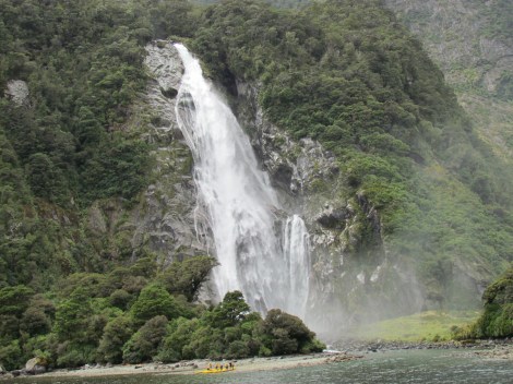 Cruising through Milford Sound, New Zealand Cruising through Milford Sound, New Zealand