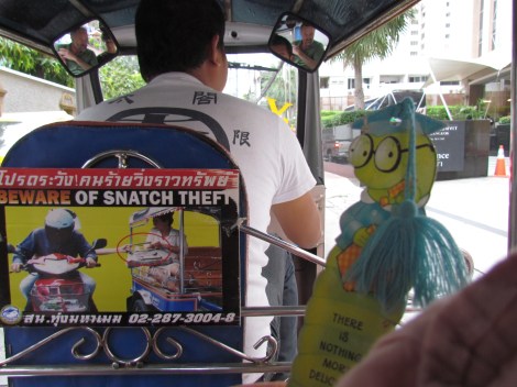 Riding in a Bangkok tuk tuk