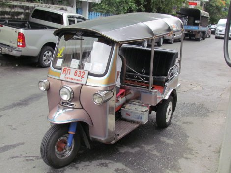 Riding in a Bangkok tuk tuk