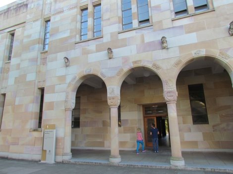 The inside walls of the great court