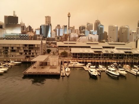 Sydney under smoky skies Sydney under smoky skies, seen from Pyrmont