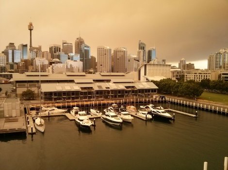 Clear skies to the south